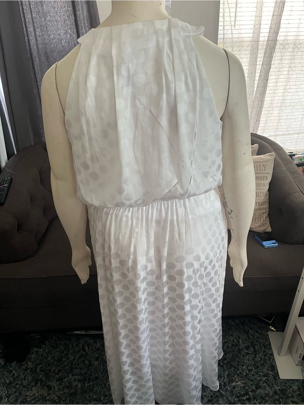 Robbie Bee White Polka Dot Halter Maxi Dress - Picture 6 of 8